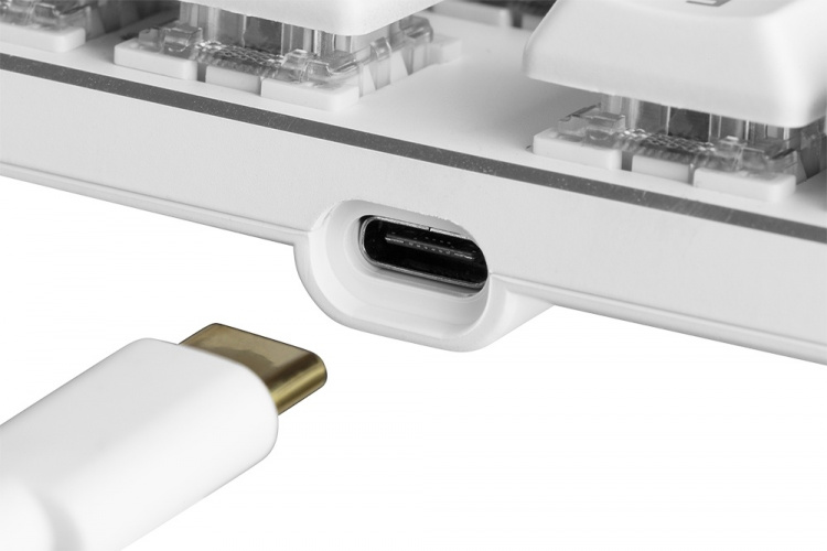 WHITE LINE WK90R TKL Mechanical keyboard, Red switches, RGB, white