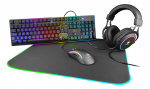 DELTACO GAMING 4in1 RGB-kit med tastatur, mus, headset, musemåtte