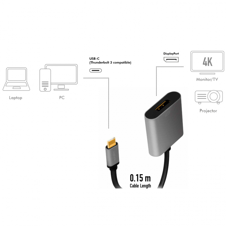 LogiLink USB-C -> DisplayPort-adapter 4