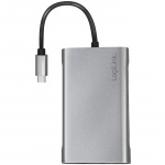 LogiLink USB-C-docka 8-i-1 HDMI/DP/RJ45