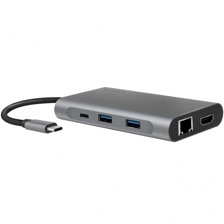LogiLink USB-C-docka 8-i-1 HDMI/DP/RJ45