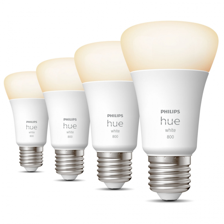 Philips Hue Hvid E27 A60 800lm 4-pak Philips Hue Hvid E27 A60 800lm 4-pak