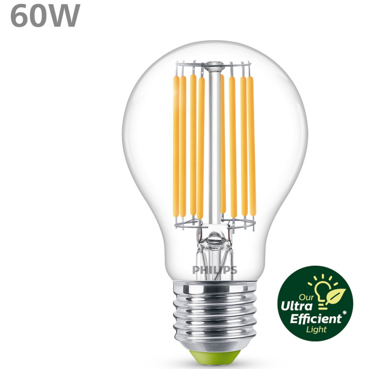 Philips LED E27 Normal 60W Klar 840lm
