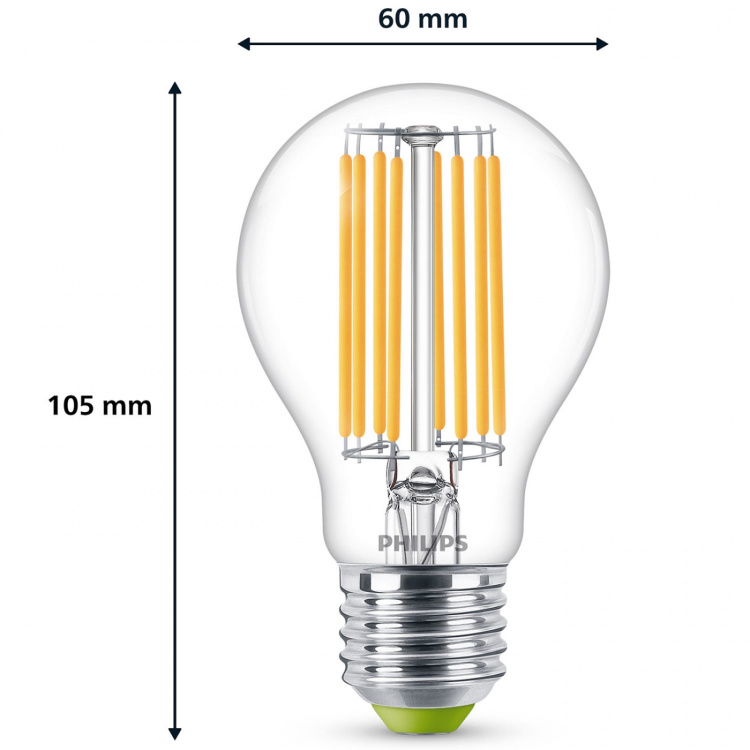Philips LED E27 Normal 60W Klar 840lm