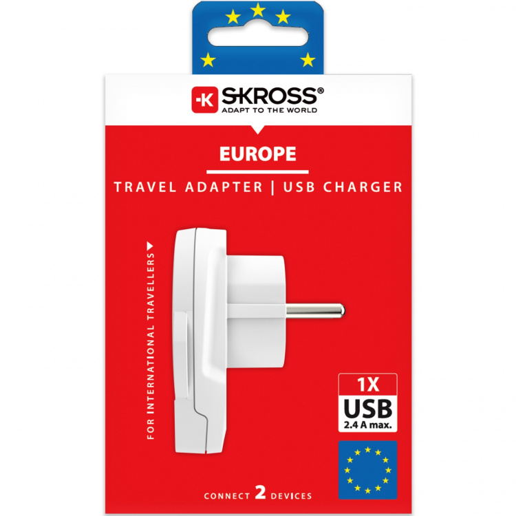 SKROSS El-Adapter Europa med USB