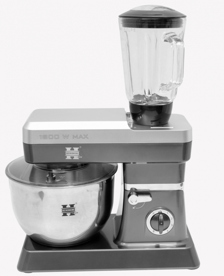 Herzberg HG-5065 2-i-1 6,5L Kitchen Assistant og 1,7 Blender - 1200W, Sort