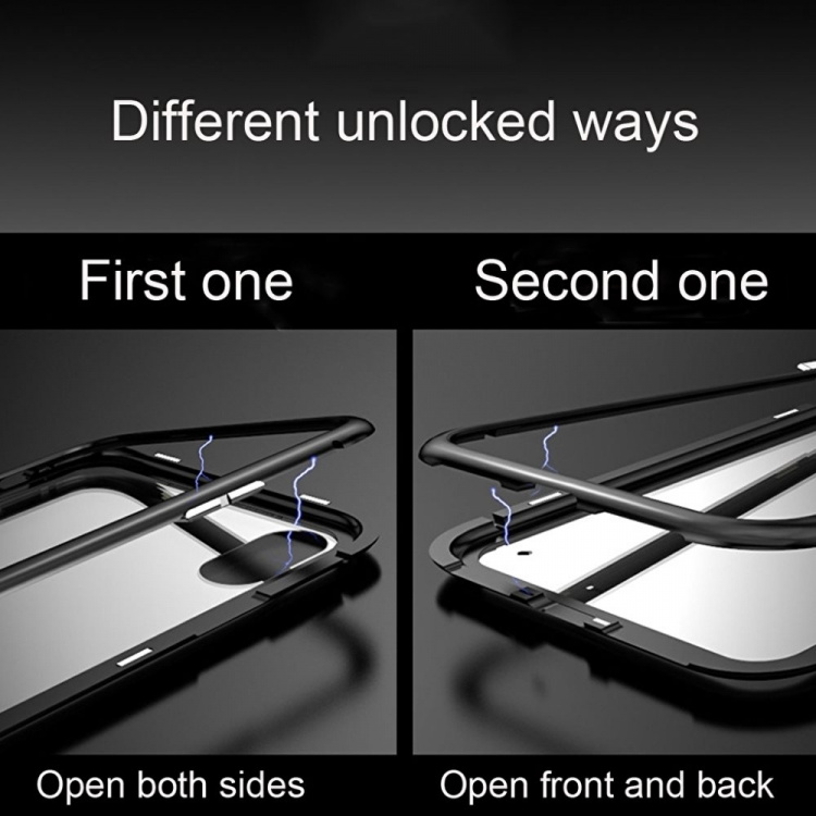 CAFELE iPhone X/XS glasetui med magnetisk lås til i sølvfarve