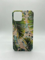 Marmor-etui med grønne blade til iPhone 11 Pro Max
