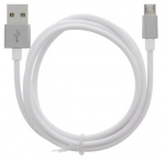 Kabel USB-A - MicroUSB 2.4A, 1m, hvid
