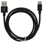 Kabel USB-A - USB-C 2.4A, 1 m, sort