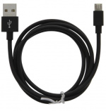 Kabel USB-A - MicroUSB 2.4A, 1 m, sort