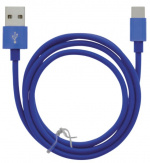 Kabel USB-A - USB-C 2.4A, 1 m, blå