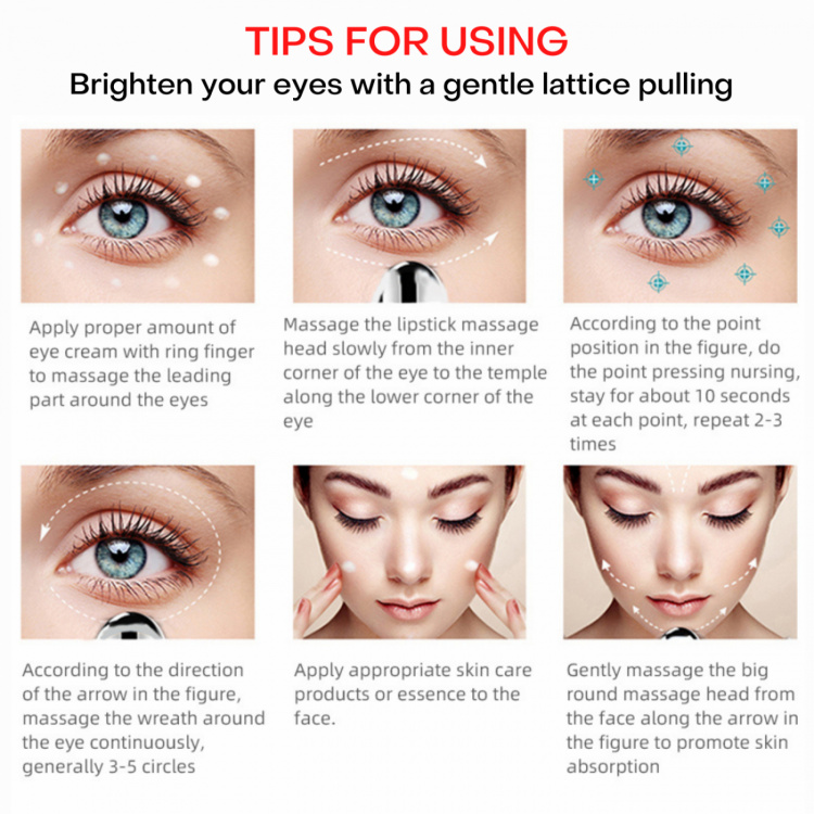 Cenocco Beauty CC-9102 Magnetisk mikrovibrationsansigtsmassager med LED