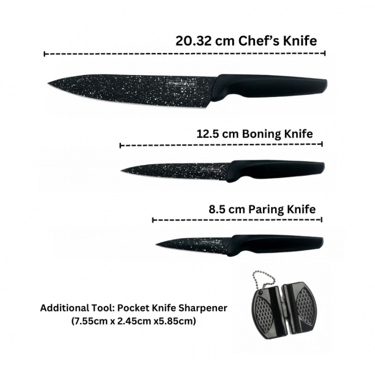 Royalty Line RL-MB3B 3-delt knivsæt med mini-knivsliber