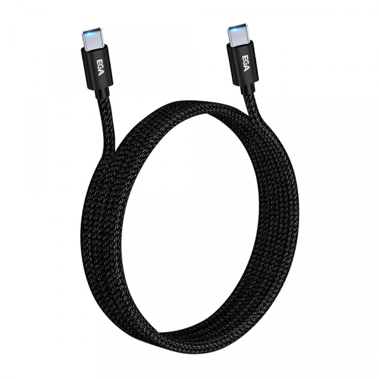 Hurtigopladning USB-C til USB-C 6A 240W, 2 m, sort