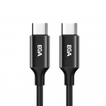 Hurtigopladning USB-C til USB-C 3A, 1 m, sort