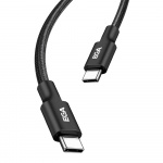 Hurtigopladning USB-C til USB-C 3A, 1 m, sort