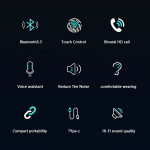 ET03 True Wireless Bluetooth-hovedtelefoner, sort