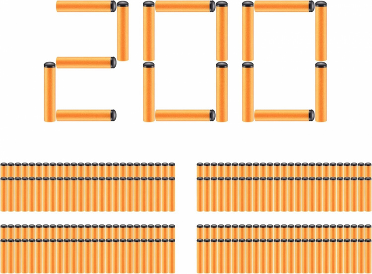Skumgummipilar kompatibla med bl a NERF, 200 st