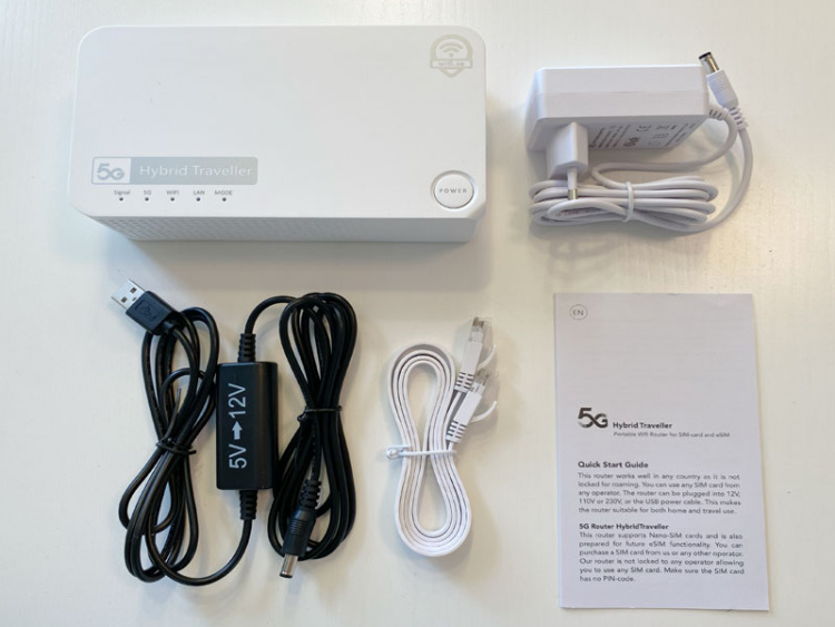 5G Hybrid Traveller bærbar wifi-router til SIM og eSIM