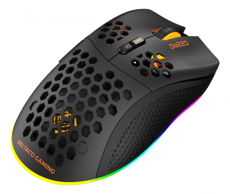 DELTACO GAMING DM220 Trådlös lättvikts gaming mus, RGB, svart DELTACO GAMING DM220 Trådlös lättvikts gaming mus, RGB, svart