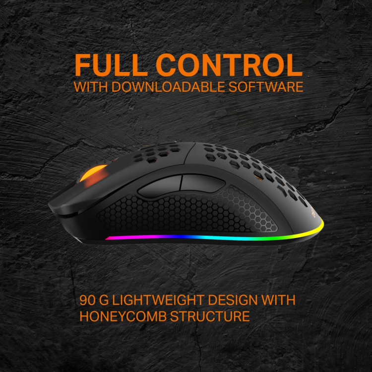 DELTACO GAMING DM220 Trådlös lättvikts gaming mus, RGB, svart DELTACO GAMING DM220 Trådlös lättvikts gaming mus, RGB, svart