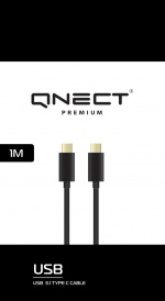 QNECT USB 3.1 type C han - type C han 10GB 60W, 1m