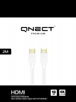 QNECT Premium højhastigheds-HDMI m/Eth 4K UHD 18GB, 2m, Vit