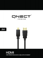 QNECT Højhastigheds-HDMI-kabel m/Ethernet A - D, 2 m