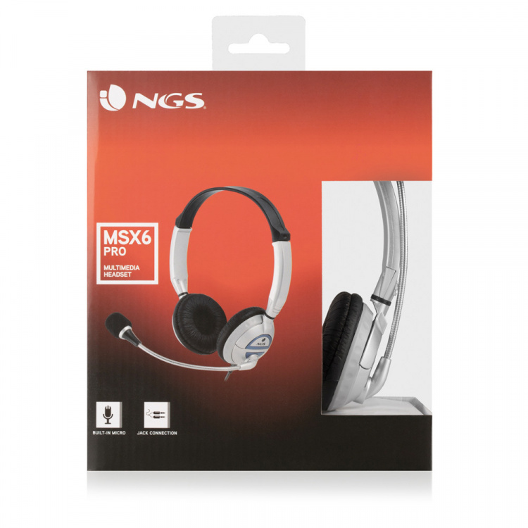 NGS Headset MSX6PRO 2 x 3,5 mm, volumenkontrol, hvid