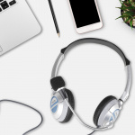 NGS Headset MSX6PRO 2 x 3,5 mm, volumenkontrol, hvid