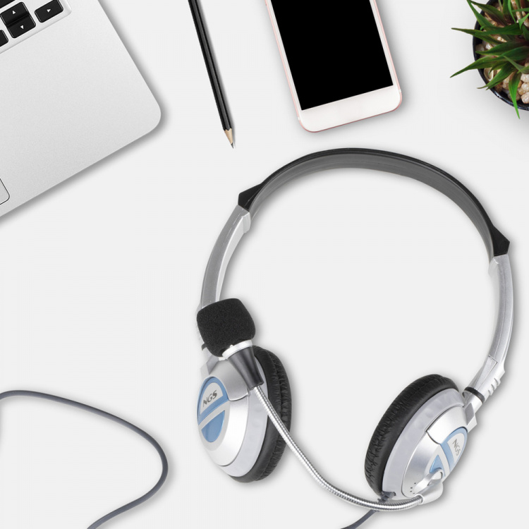 NGS Headset MSX6PRO 2 x 3,5 mm, volumenkontrol, hvid