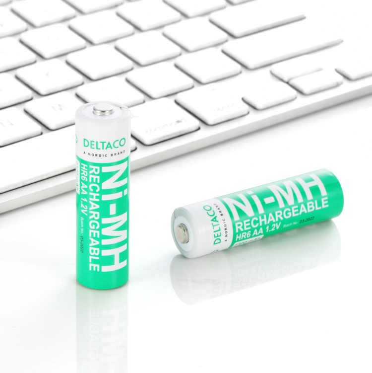 DELTACO Ultimate Ni-Mh genopladelig, LR6/AA størrelse, 2300mAh, 4-pak (SG)