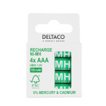 DELTACO Ultimate Ni-Mh genopladelig, LR03/AAA størrelse, 750mAh, 4-pak(SG)