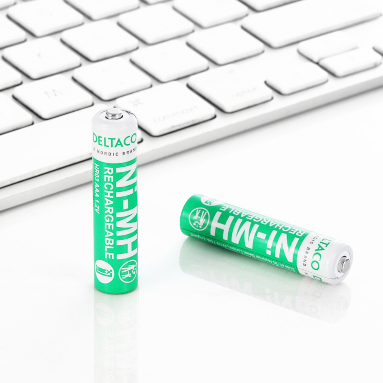 DELTACO Ultimate Ni-Mh genopladelig, LR03/AAA størrelse, 750mAh, 4-pak(SG)