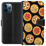 Tegnebogsetui til Apple iPhone 12 Pro med Pizza motiv