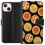 Tegnebogsetui til Apple iPhone 13 mini med Pizza motiv