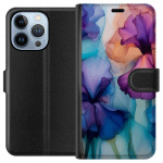 Tegnebogsetui til Apple iPhone 13 Pro med Magiske blomster motiv