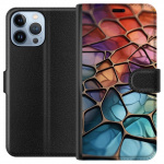 Tegnebogsetui til Apple iPhone 13 Pro Max med Metallict mønster motiv