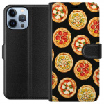 Tegnebogsetui til Apple iPhone 13 Pro Max med Pizza motiv