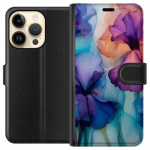 Tegnebogsetui til Apple iPhone 15 Pro med Magiske blomster motiv