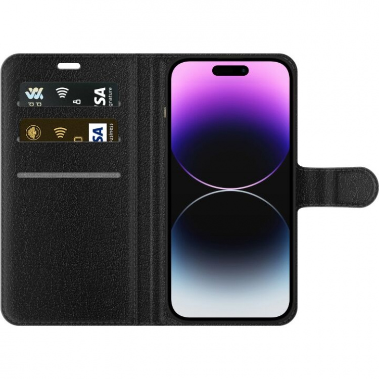 Tegnebogsetui til Apple iPhone 15 Pro med Metallict mønster motiv