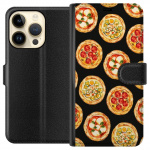 Tegnebogsetui til Apple iPhone 15 Pro med Pizza motiv