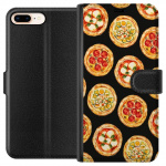 Tegnebogsetui til Apple iPhone 7 Plus med Pizza motiv