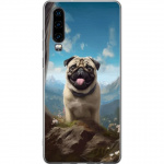 Mobilcover til Huawei P30 med Glad Hund motiv