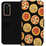 Tegnebogsetui til Huawei P40 med Pizza motiv
