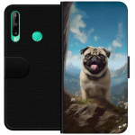 Tegnebogsetui til Huawei P40 lite E med Glad Hund motiv