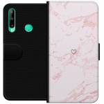 Tegnebogsetui til Huawei P40 lite E med Rosa Hjerte motiv