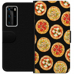 Tegnebogsetui til Huawei P40 Pro med Pizza motiv