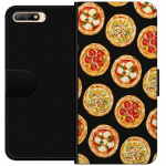 Tegnebogsetui til Huawei Y6 (2018) med Pizza motiv